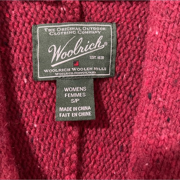 WOOLRICH-  red knit cardigan in a size small - Picture 4 of 5